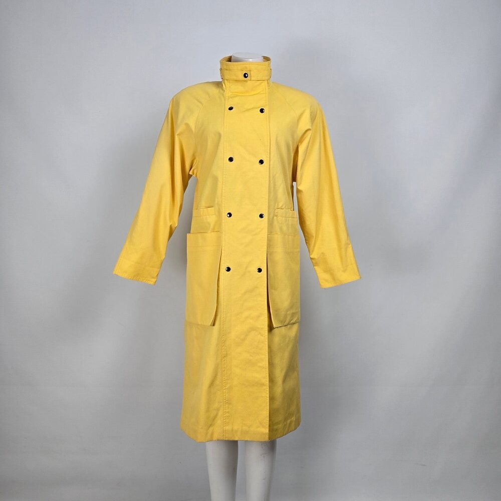 Vintage Sports Crest Utex Yellow Snap Front Rain Jacket Size S/M